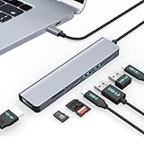 Moman Docking Station, USB C Hub 7 in 1 mit 100W PD, 4K@30Hz HDMI, 5Gbps USB 3.0, USB 2.0, USB C, SD/TF Kartenleser für Maus, Tastatur, U Disk, Flash Drive, Mobile