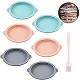 XoeLLe 6 Stückmit Bürste Silikon 12 x 13,5cm Backform Kuchenform Backform Silikonbackform Kastenform Antihaftmittel Silikonbackformen Wiederverwendbare für Gebäck Brot Backen