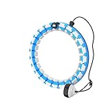 Abnehmbarer, gewichteter Hula-Hoop-Reifen mit 24 Abschnitten, automatisch rotierender Hula-Hoop-Fitnessreifen for Erwachsene (Color : Blue)