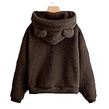 Generisch Kapuzenpullover Geist Sweatshirtjacke Damen Hoodie Pink Mond Mufasa Sweatshirt Jacke Jungen Kürbis Hoodies Sweater for Women Blutige Schrift Braun L