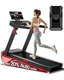 UMAY Laufband mit Steigung Automatisch, Laufband Für Zuhause Klappbar 4-stufiger Verstellbarer Konsole und Leisem 3,5-PS-Motor, Treadmill for Home Max. 180 KG