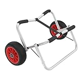 FIVMEN Kanuwagen Kajakwagen Faltbarer Bootswagen Surfwagen Alu SUP Transportwagen mit 2 PU Aufblasbare Räder Bootstrailer Trolley für Boote Kanu oder Kajak bis 100 kg