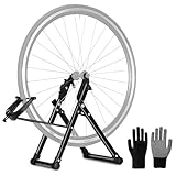 LIROPAU Zentrierständer für Fahrradräder, Faltbarer Zentrierständer Montageständer Geeignet für Mountainbikes, Fahrräder, Rennräder, aus Metall - Schwarz