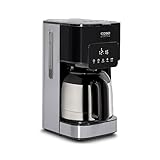 Caso Coffee Taste and Style Thermo - Kaffeemaschine mit Permanentfilter, 1,2 l, optimale Brühtemperatur 92-96 °C, Tropf-Stopp, optimierter Brühkopf, Isolierkanne, edelstahl, schwarz, 1847, 10 Tassen