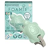 Foamie 2in1 Festes Shampoo & Duschgel Kinder, Kindershampoo Jungs mit Bio-Avocadoöl für bessere Kämmbarkeit, mild zu Haut und Haar, 100% Vegan, Plastikfrei, 80g