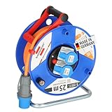 Brennenstuhl CEE 230V Camping-Kabeltrommel (25m H07RN-F 3G2,5 Kabel in orange, Kabeltrommel mit 2 CEE-Steckdosen, für den ständigen Einsatz im Außenbereich IP44, Made in Germany)