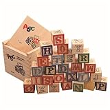ycezw Holz Alphabet Blöcke - Bildungsbausteine Für Kinder, Lernspielzeug | Buchstaben, Zahlen, Tiere Zum Stapeln, Zählen, Sortieren, Kreatives Spiel, Motoriktraining