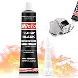 Miioto Motor Dichtmasse, Zylinderkopfdichtung Dichtmittel, Ölwannendichtung, Schwarz Hochtemperatur Silikon, Silikon Dichtmasse, Hitzebeständig Ölbeständig, Regeneriert Dichtungen - 85g