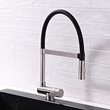 XJTNLB Vorfenster Küchenarmatur Silikon Spültischarmatur mit Brause Wasserhahn Küche Edelstahl mit 360° Drehbar Auslauf