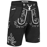 PAULGOS Herren Trachten Jogginghose, Optik Trachten Lederhose, Kurz in 3 Farben Gr.S-3XL JOK5 (XL, Schwarz)