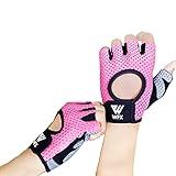 WESTWOOD FOX Fitness Handschuhe Atmungsaktive Trainingshandschuhe für Damen und Herren Gewichtheberhandschuhe Bodybuilding Gym Übung rutschfestes Crossfit Krafttraining (Pink, M)