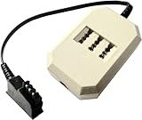 G-TELWARE® (Slim Version Analog-Adapter/Splitter TAE F-Western-Stecker auf TAE Buchse NFF N-NFF und RJ11, 0,2 Meter (F-NFN, 0,2M)