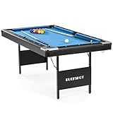 Buckshot Billardtisch 6ft - 193x109x81cm Atlanta- Tischbillard klappbar mit Zubehör - 6 Fuß Pool Billard mit Metallklappbeinen - Blau/Schwarz