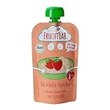FruchtBar-Bio Quetschie Früchte-Haferbrei Erdbeere, Banane, Hafer; Fruchtpüree im Quetschbeutel, 8x120g