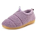 RockDove Damen Camper Moc Slipper mit Sherpa-Fleece, violett, 42 EU