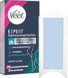 Veet Expert Kaltwachsstreifen Körper & Beine - Wachsstreifen zur Haarentfernung für alle Hauttypen inkl. sensibler Haut - 10 Doppelstreifen = 20 Streifen