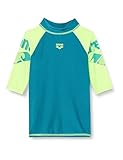 ARENA Jungen Unisex Jr Arena Vest S/S Graphic Rash Guard Shirt, Deep Teal-soft Green, 60 EU