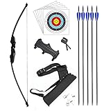 Dostyle Recurve Bogen und Pfeil Set Outdoor Bogenschießen Recurvebogen Jagd 40lbs Erwachsene Anfänger Schießen Langbogen mit Bogenschießen Zubehör