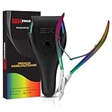 SK STAHLWAREN Nagelhautzange 10 cm Premium rostfreier Edelstahl Vielseitig einsetzbar mit stabilem Griff Extrem glatter scharfer & glatter Schnitt Nagelhautentferner für die Nagelpflege (Rainbow)