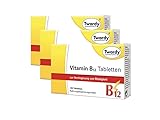 Astrid Twardy Vitamin B12 Tabletten – vegan, unterstützt Nervenfunktion, Energieproduktion, Blutbildung & Sauerstofftransport – Cyanocobalamin 30 µg pro Tablette – 3x120 Tabletten