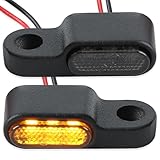 2 Stück Mini Motorrad LED Blinker 12V E24 E-geprüft, Aluminium Microblinker mit 3 LED, IP67 Wasserdicht, Kompakte Blinker mit E Nummer, Universal Blinker Motorrad 12V