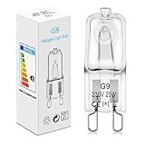 BROTOU 4er Pack G9 Halogenlampen, G9 Halogen Leuchtmittel 25W 230V 2800K Dimmbare G9 Halogen Glühbirnen für Backofenlampe Mikrowellen Herd Deckenleuchten (4er-25w)