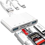 5-in-1 Speicherkartenleser, USB OTG Adapter & SD Kartenleser für iPhone/iPad, USB C und USB A Geräte mit Micro SD & SD Kartensteckplätzen, unterstützt SD/Micro SD/SDHC/SDXC/MMC