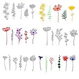 IOPYKKOA17 Stück Wildblumen-Metall-Stanzformen 3D-Blumen-Stanzformen Blumenform-Prägung Scrapbooking-Stanzformen schneidet Schablonen-Blumenblätter-Prägeschablone