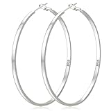 LOUMILEO Creolen Silber 925 Hypoallergen Creolen Silber 925 Groß Leichte Sterling Silber Creolen für Damen