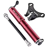 Pro Bike Tool Mini-Fahrradpumpe für Mountainbikes und BMX-Räder, 18,8 cm (7,3 Zoll), Rot