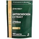 Artischocken Kapseln Hochdosiert 2700mg | 40:1 Artischockenextrakt | 180 vegane Tabletten | Leber Komplex | von Horbaach