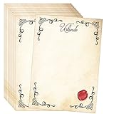 20 Blatt Zertifikatspapier Vintage Stil mit gedrucktem Wachssiegel Siegel DIN A4 weiß 120g starkes Papier