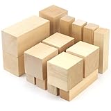 Rierousy Lindenholz zum Schnitzen, Holzblöcke zum Basteln, Schnitzholz Set, Balsaholz, Holzblock Massiv, Natürlich Balsaholz Klötzchen zum Basteln, Holzschnitzerei-Set (15)