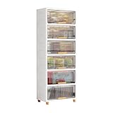 LMXRYPD Mehrzweckschrank, Kunstoffschränke mit Türen, für Töpfe, Pfannen und Sonstige Gegenstände, für Kleidung, Zuhause, Büro, Wohnzimmer(Black,4-Tier)