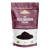 Bio Acai Pulver – 50 g gefriergetrocknetes Acai-Beeren Pulver (Freeze-Dried) aus Brasilien - Getrocknete Rohkost aus der Acai-Frucht, Extrakt aus Pulp der Acai-Beeren. NaturaleBio