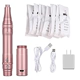 Poysuper Professioneller Permanent-Make-up-Stift mit 10 Nadeln, Microblading-Zubehör für Augenbrauen, Lippen, Eyeliner (Roségold) UKP-A950