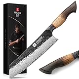 XINZUO 21,1cm Kiritsuke Kochmesser Handgeschmiedet 67 Schichten Damaststahl Chefmesser -Profi Scharfe Küchenmesser 10Cr15CoMoV Stahlkern-Ergonomischer Griff aus Weißeiche-mit Exquisite Geschenkbox