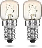 POPPSTAR Backofenlampe E14 15W hitzebeständig bis 300 Grad (2700K warmweiß, 85lm, T22), 2er-Pack