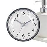Wisylizv Badezimmer-Uhr, wasserdicht, Saugnapf, leicht ablesbar, 7,6 cm, kleine Uhr für Badezimmer, für Zuhause, Büro, Wohnzimmer, Küche, Kühlschrank, Spiegel, Keramikdusche