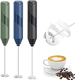 Milchaufschäumer Stab/Milchschäumer Elektrisch tragbarer mit Hoher Leistung 14000U/min/Mini-Getränkemixer Kaffeebesen batteriebetriebener für Latte, Matcha-Tee, Cappuccino, Schwarz