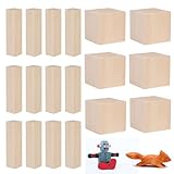 CPROSP 18 Stück Lindenholz zum Schnitzen, 2 Größen Schnitzholz Rohlinge, Natürlicher Holz zum Schnitzen für Anfänger, Schnitzholz für Kinder Weich, Holzstücke zum Basteln Natur