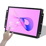 VSDISPLAY Tragbarer LCD Touch Monitor mit Lautsprechern, 33,8 cm 13,3 Zoll 1920 x 1080 FHD industrieller IPS-LCD Bildschirm, HDMI VGA DVI Videoanschluss, Metallgehäuse