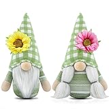 Gehydy 2er Set Sommer Wichtel Blumen Dekoration Frühlingdeko Wichtel Figuren Bauernhaus Decorations Zubehör für Home Küche