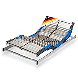 CubeSleep 7-Zonen Motor-Lattenrost Pure KF 44-Leisten 120x200cm | elektrisch verstellbar | Federung mit Härteregulierung | Made In Germany | GS Zertifiziert – geprüfte Sicherheit