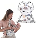 ZEPIQOR Babytrage für Neugeborene ab Geburt ergonomische babytrage hüftsitz baby babytragetücher beige Puppentrage Ergonomische Babybauchtrage Rückentrage Baby