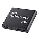 1080P Full HD Box Media Player, 100 Mbit/S Media Player Box, Unterstützung für USB MMC RMVB MP3 AVI MKV, Super-Fernbedienungsempfangsmodul, Weitgehend Kompatibel(Schwarz)