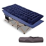 REDCAMP Campingbett Feldbett Klappbar mit Auflage für Erwachsene, XXL 190 x 71 x 38 cm Faltbar Feldbettauflage mit Dickeres Matratze Topper für Camping Garten Innen Outdoor