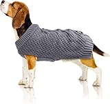 Bella & Balu Hundepullover mit Zopfstrickmuster - S, Grau | Pullover für Hunde bei Kälte, warm und weich für hohen 100% Baumwolle