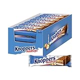 Knoppers NussRiegel – 24 x 40g – Schokoriegel mit Milch- und Nugatcreme, Haselnüssen, Karamell und Vollmilchschokolade