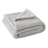 Lifewit Babydecke für Jungen Mädchen Neugeborene, Waffeldecke für Couch, Sofa, Bett, Kinderwagen, Weiche Flauschige Fleecedecke aus Mikrofaser, Kuscheldecke überwurfdecke, Silbergrau, 72 x 90 cm